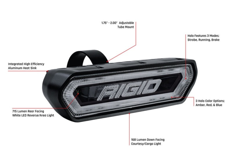 Rigid Industries Chase Tail Light Kit with Mounting Bracket - Red
