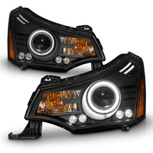 Load image into Gallery viewer, ANZO 2008-2011 Ford Focus Projector Headlight Set with Halo - Black Housing, Clear Lens, Pair
