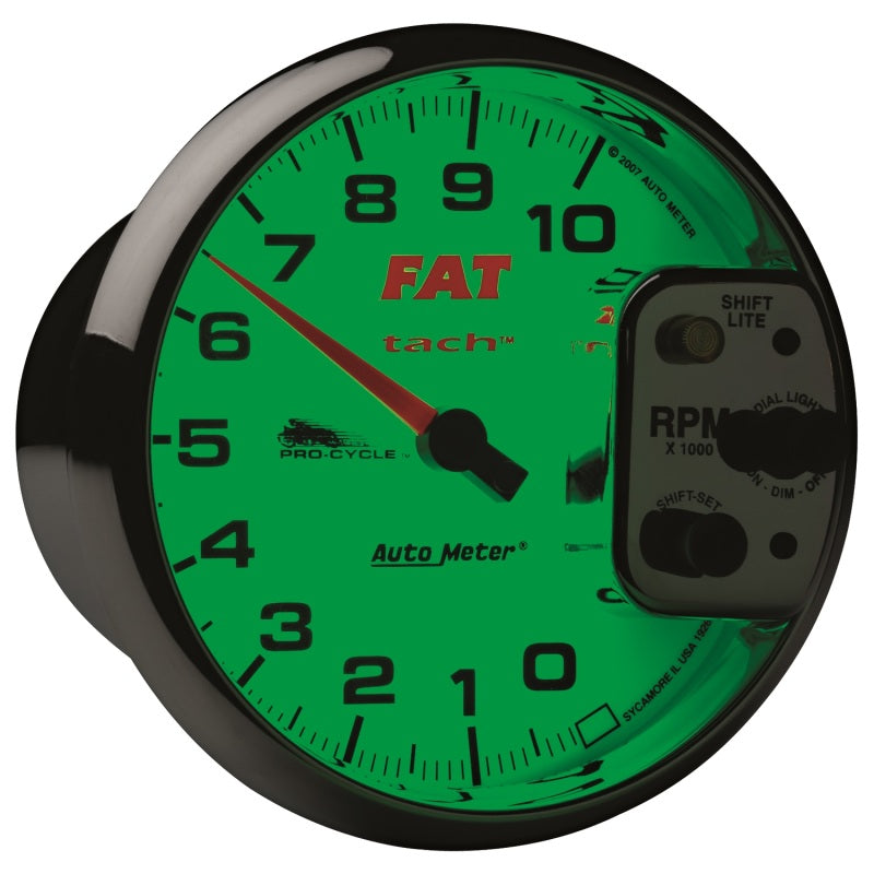 AutoMeter Pro-Cycle 5-Inch 10,000 RPM Shift Light Tachometer for 2 & 4 Cylinder Engines