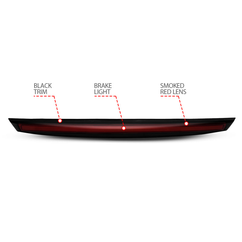 ANZO 2007-2014 Chevrolet Suburban 1500 LED Third Brake Light Assembly with Smoke Lens and Spoiler