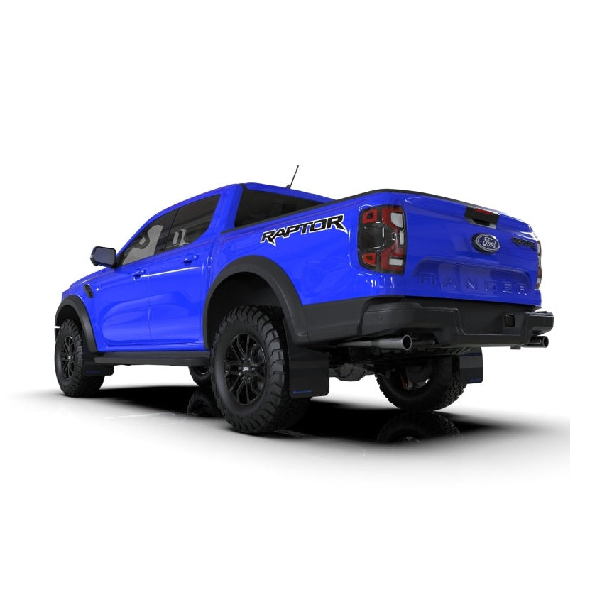 Rally Armor 23-25 Ford Ranger Raptor Black UR Mud Flap with Blue Logo