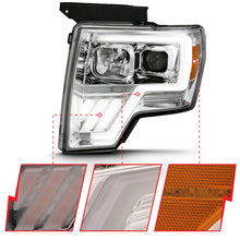 Load image into Gallery viewer, ANZO G4 Switchback Headlights for Ford F-150 2009-2013 – Clear Lens with Halo and Amber Accents, Black Housing