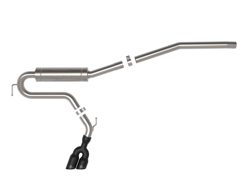 aFe Rebel Series 2.5-inch Stainless Steel Cat-Back Exhaust System with Black Tip for Ford Maverick 2022-2024