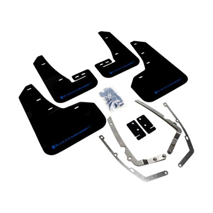 Rally Armor UR Series Black Mud Flaps for 2015-2016 Volkswagen Golf and Golf SportWagen | Part Number: ralMF37-UR-BLK/BL