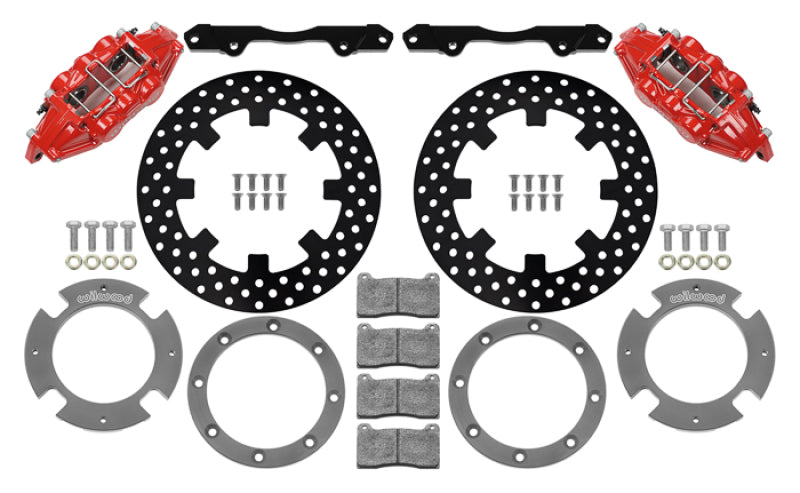 Wilwood 17-21 Can-Am X3RS Red 6-Piston Rear Brake Kit with 11.25-inch Drilled Rotors