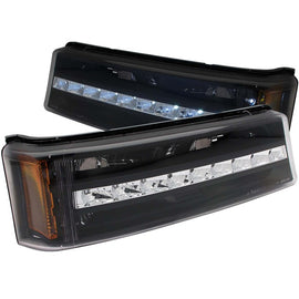 ANZO Chevrolet Silverado 1500 Parking Light Assembly with Clear Lens and Black Housing