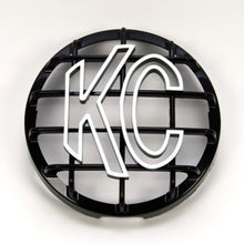 Load image into Gallery viewer, KC HiLiTES 6-inch Round ABS Stone Guard for SlimLite, Daylighter, and Pro-Sport Series Lights - Black with White KC Logo