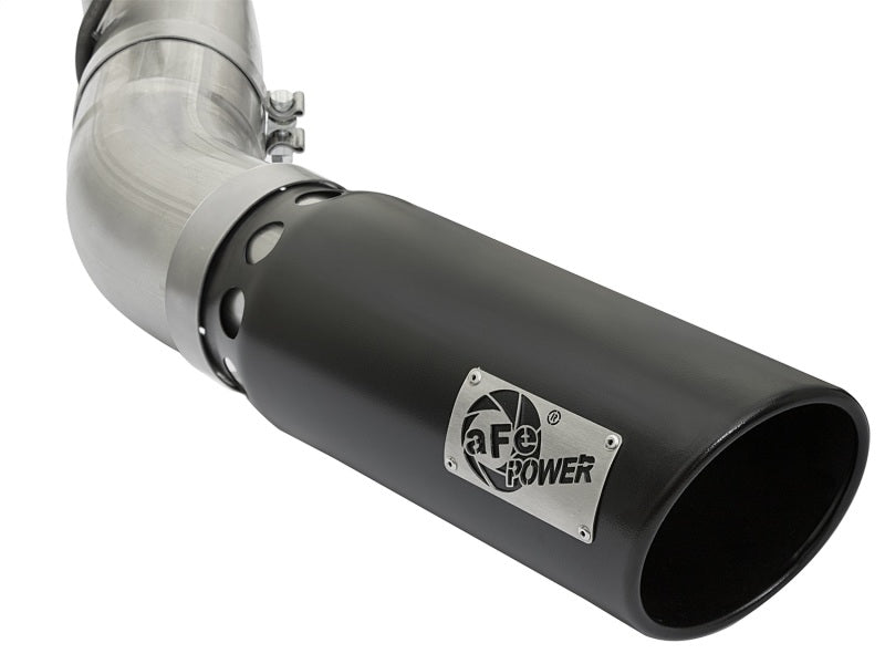 aFe Large Bore HD 5-inch 409 Stainless Steel DPF-Back Exhaust System with Black Tip for 2017 GM Duramax V8-6.6L (L5P) Diesel Trucks