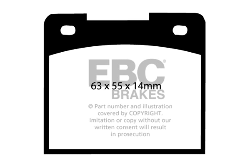 EBC Yellowstuff Front Brake Pads for Volvo 164 and Lotus Elan 1.6 | Part No. ebcDP4114R