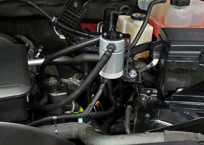 J&L JLT3089D-C Oil Separator 3.0 Driver Side, Clear Anodized for 2020-2026 Chevy Silverado and GMC Sierra 2500/3500 6.6L Gas
