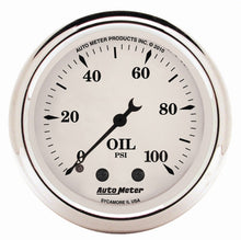 Load image into Gallery viewer, AutoMeter Mechanical Oil Pressure Gauge 2-1/16 inch Old Tyme White for Automotive Engines