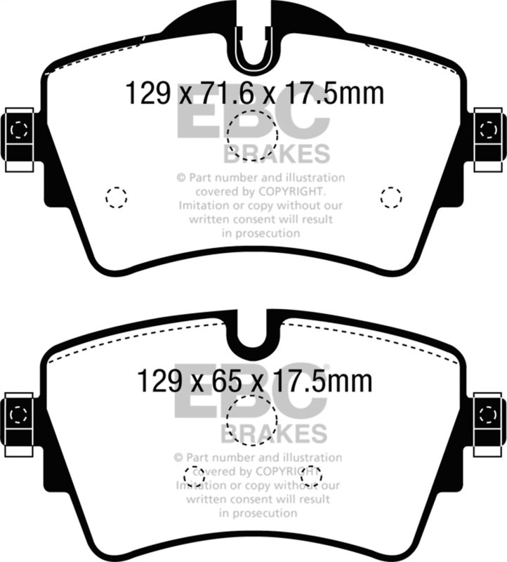 EBC Ultimax2 Front Brake Pads for 2014–2018 Mini Cooper and Cooper S, Part Number UD1801