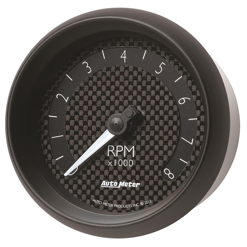 AutoMeter GT Series 3-3/8 Inch In-Dash 8,000 RPM Tachometer with White LED Lighting