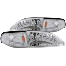 Load image into Gallery viewer, ANZO 1994-1998 Ford Mustang Crystal Headlights with Chrome Housing and Clear Lenses