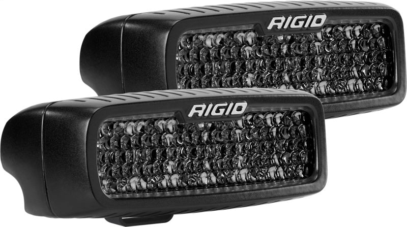 Rigid Industries SR-Q Series PRO Midnight Edition LED Spot Lights * Diffused Pair for Automotive Use