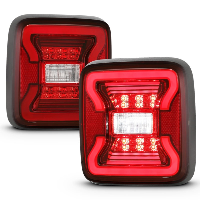 ANZO 18-19 Jeep Wrangler JL LED Taillights - Black Pair by ANZO Part Number anz311295