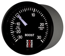 Load image into Gallery viewer, AutoMeter 52mm Stack Instruments Mechanical Boost Gauge -30 inHg to +30 PSI, Black