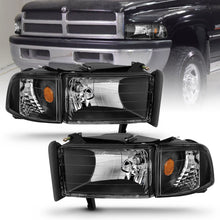 Load image into Gallery viewer, ANZO 1994-2001 Dodge Ram Crystal Headlight Set with Clear Lenses and Black Housing