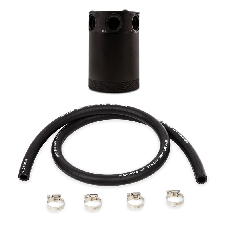 Mishimoto Compact Baffled Oil Catch Can - 3-Port, Billet Aluminum Oil Separator for PCV and CCV Systems
