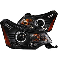 Load image into Gallery viewer, ANZO 2008-2011 Ford Focus Projector Headlight Set with Halo - Black Housing, Clear Lens, Pair