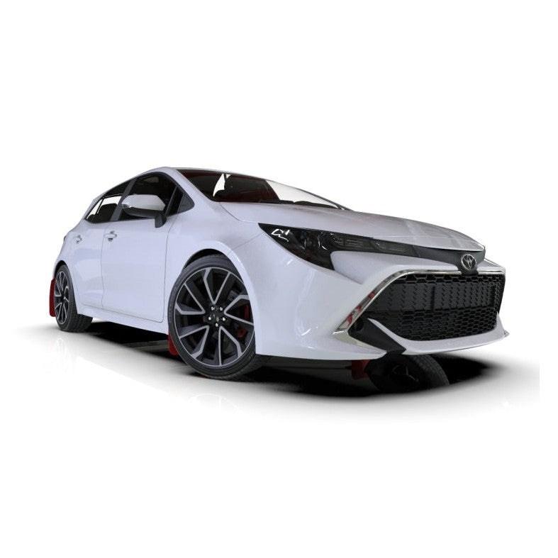 Rally Armor UR Series Mud Flaps for Toyota Corolla 2019-2023 with Red Logo, Black Polyurethane