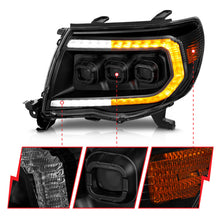 Load image into Gallery viewer, ANZO Full LED Projector Headlights for Toyota Tacoma 2005-2011 – Black with White DRL, Sequential Signal, and Initialization Features