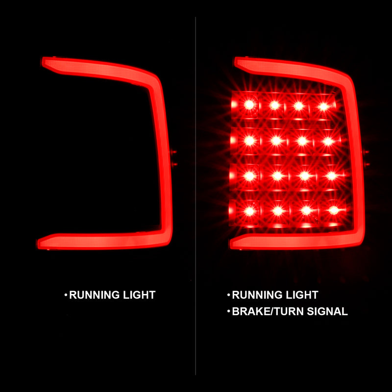 ANZO LED Tail Light Assembly for Dodge Ram 1500 and 2500 - Clear Lens, Black Housing - Pair