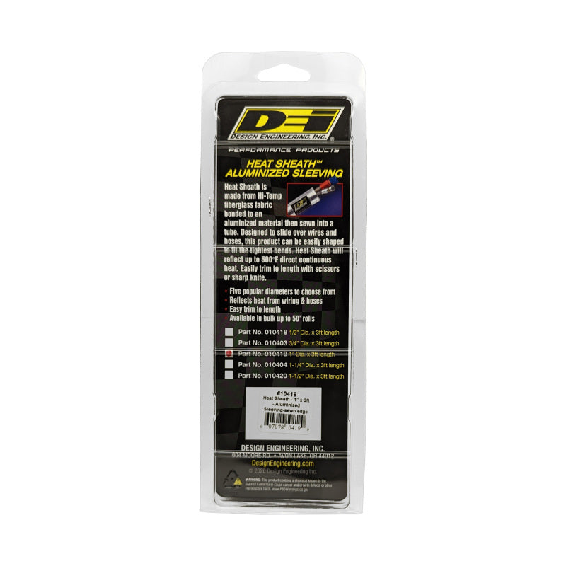 DEI Heat Sheath 1 Inch x 3 Feet Aluminum Sleeving for High-Temperature Protection
