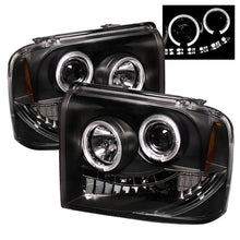 Load image into Gallery viewer, Spyder LED Halo Projector Headlights for Ford F-250/350/450 Super Duty 2005-2007 * Black with Bulbs Included