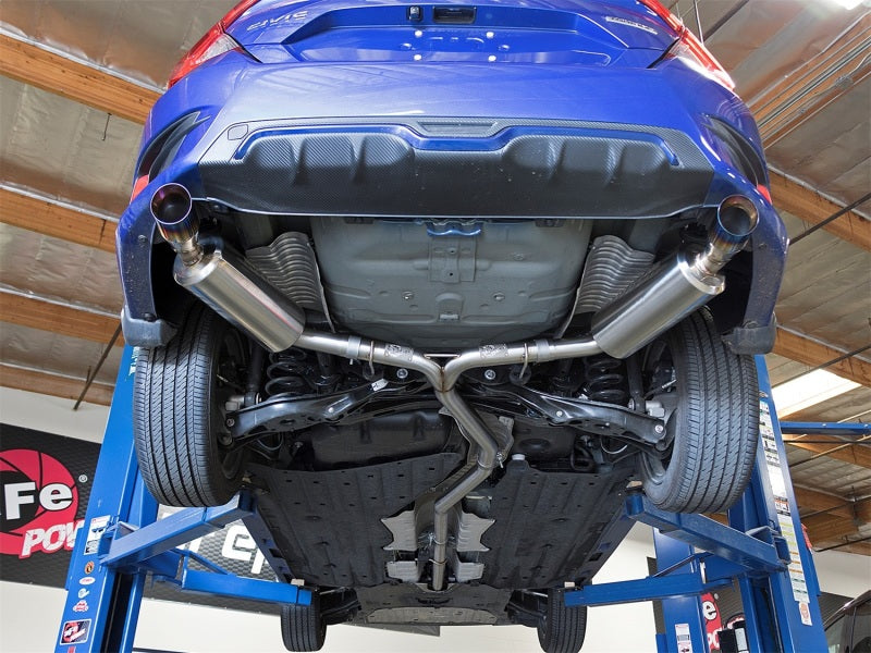 aFe POWER Takeda Dual Cat-Back Exhaust System for Honda Civic Sedan 2016-2018 with Blue Flame Tips