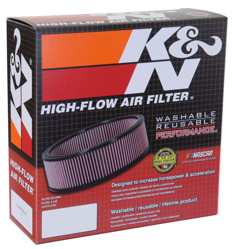 K&N Engineering Universal Oval High-Flow Air Filter Part E-3671 * 12 inch Length x 5.25 inch Width x 3.25 inch Height