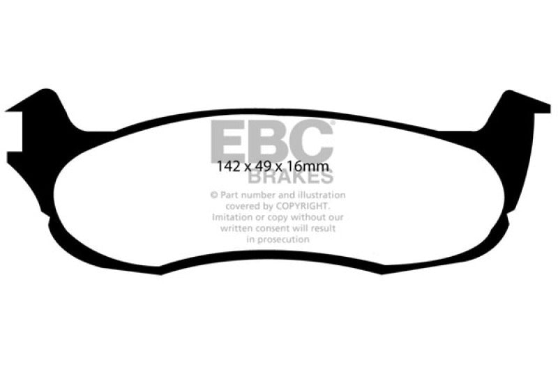 EBC Yellowstuff Brake Pads for Street and Track, Part Number ebcDP41633R, Fits Ford F-150 and Lincoln Models