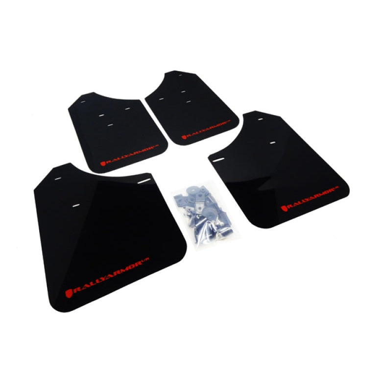Rally Armor UR Series Black and Red Logo Mud Flaps for Subaru Impreza 2004-2007