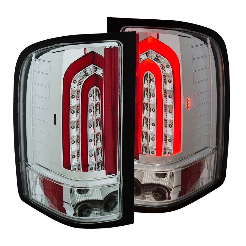 ANZO 2007-2013 Chevrolet Silverado 1500 LED Taillights with Chrome Lens – Pair