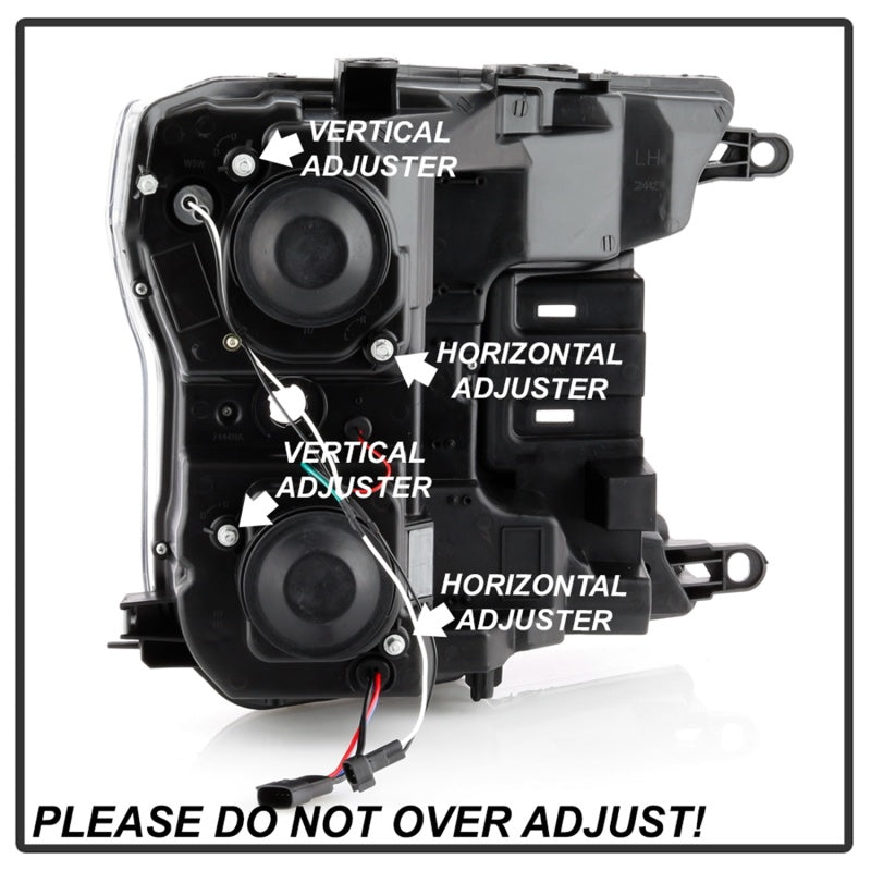 Spyder 18-19 Ford F-150 Projector Headlights - Halogen Model Only - Black (Part No. PRO-YD-FF15018-LB-BK)