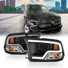 Load image into Gallery viewer, ANZO 09-18 Dodge Ram 1500 Plank Style Projector Headlights with Halo - Black