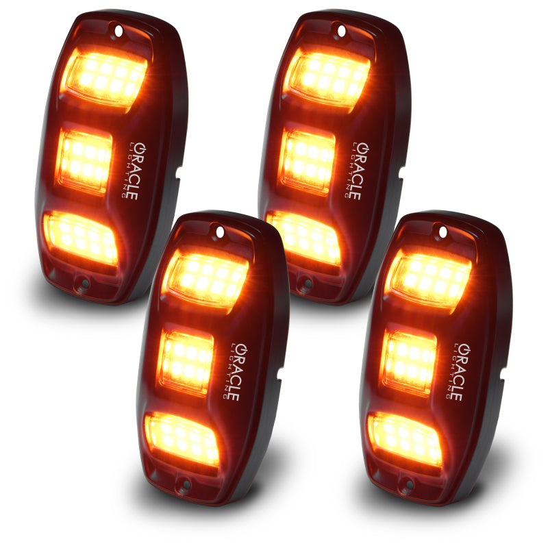 ORACLE Lighting RGB+W Underbody Wheel Well Rock Light Kit – 4 Pieces with Bluetooth & Wireless Remote Control