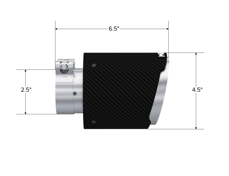 MBRP Universal Carbon Fiber Exhaust Tip 2.5-inch Inlet, 4.5-inch Outlet, 6.5-inch Length - Stylish Dual Wall Design