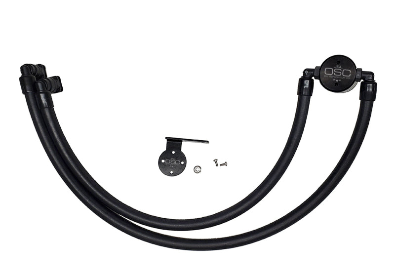 J&L JLT3042P-B Oil Separator 3.0, Passenger Side, Black Anodized for 2017-2022 Ford F-250/F-350 6.2L/7.3L