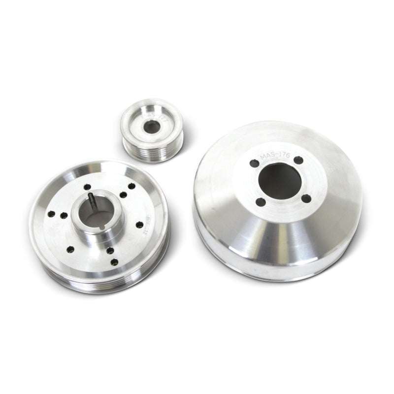 BBK 96-01 Mustang 4.6 GT Cobra Underdrive Pulley Kit - Lightweight CNC Billet Aluminum (3-piece Set)
