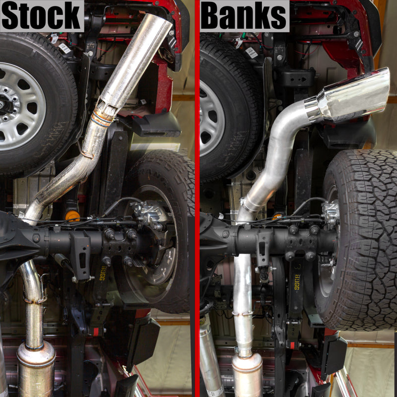 Banks Power 20-21 Chevy/GMC 2500/3500 6.6L Monster Sport Exhaust System - 5-inch Mandrel-Bent Aluminum Steel with Patented Tips