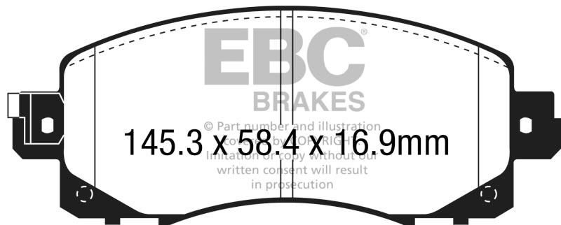 EBC Yellowstuff Brake Pads for Subaru Impreza and WRX * Front Set Part No. EBC DP42330R