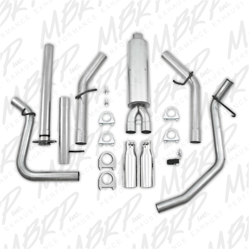 MBRP Armor Lite Series Cat Back Exhaust System for 2007-2008 Chevy Silverado 1500 and GMC Sierra 1500 — Dual Split Side Exit with 3.5-inch Tips
