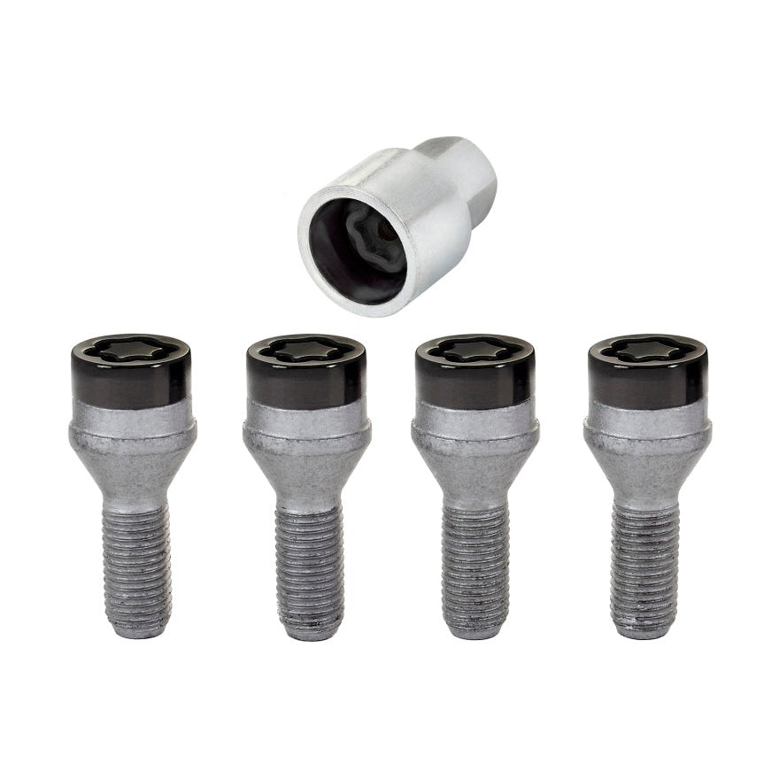 McGard Cone Seat Wheel Lock Bolt Set for BMW - M12 x 1.5, 4-Pack with Key