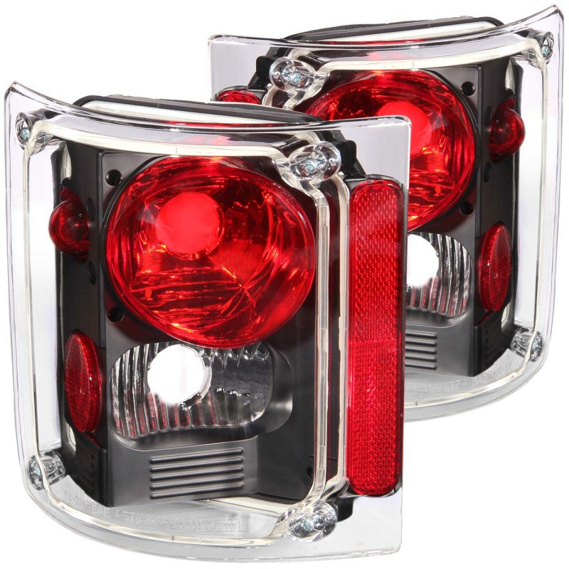 ANZO 1973-1987 Chevrolet C10 Tail Light Assembly with Clear Lens and Black Housing - Pair