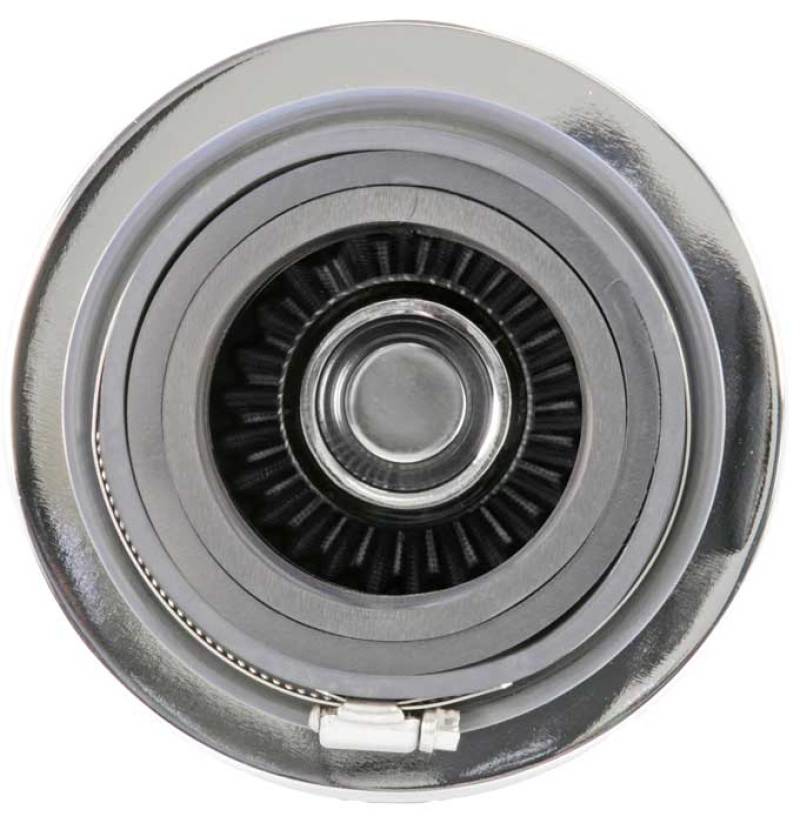 K&N Engineering Universal Chrome Round Tapered Air Filter - 4-Inch Flange ID, 5.5-Inch Height, Fits Multiple Applications