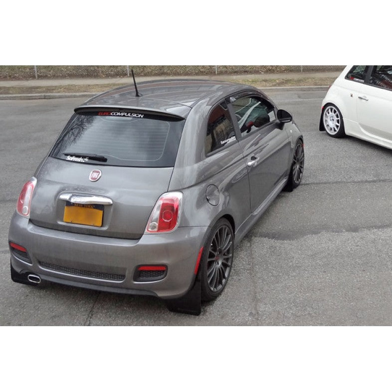 Rally Armor 12-18 Fiat 500 Black UR Mud Flap with Red Logo – Durable Polyurethane Protection