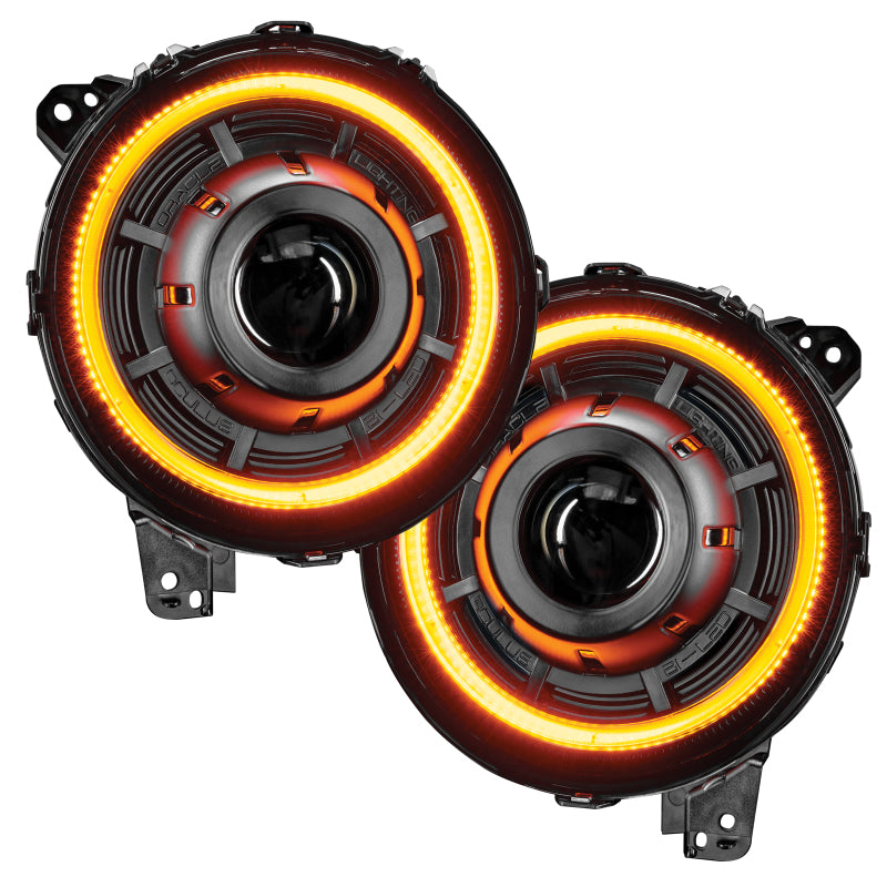 Oracle Lighting Oculus Switchback Bi-LED Projector Headlights for Jeep Wrangler JL / Gladiator JT - Amber and White