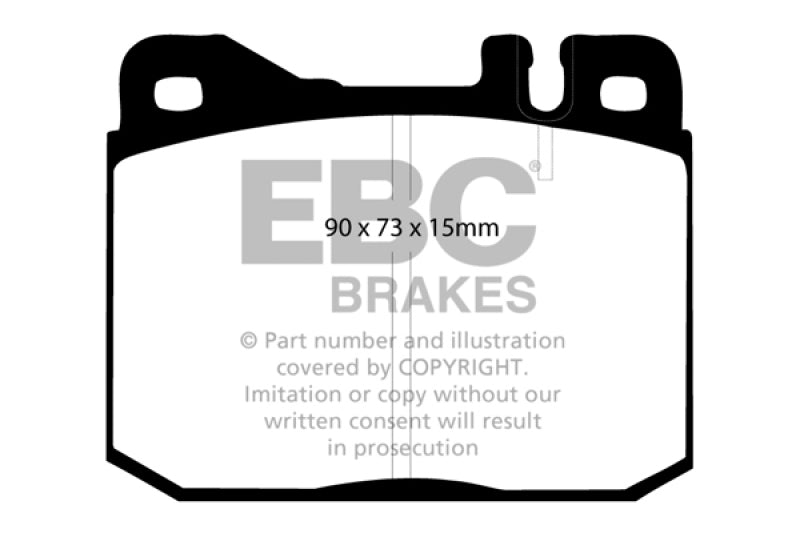 EBC Redstuff Ceramic Low Dust Front Brake Pads for Mercedes-Benz 230 and 240D (Part No. EBCDP3261C)