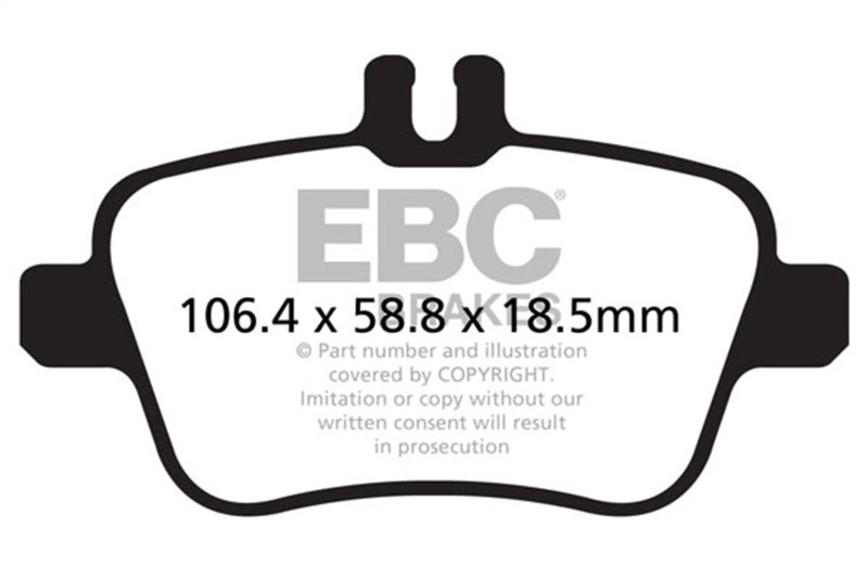EBC DP32157C Redstuff Ceramic Rear Brake Pads for 2014+ Mercedes-Benz CLA250 and 2012-2015 SLK Models